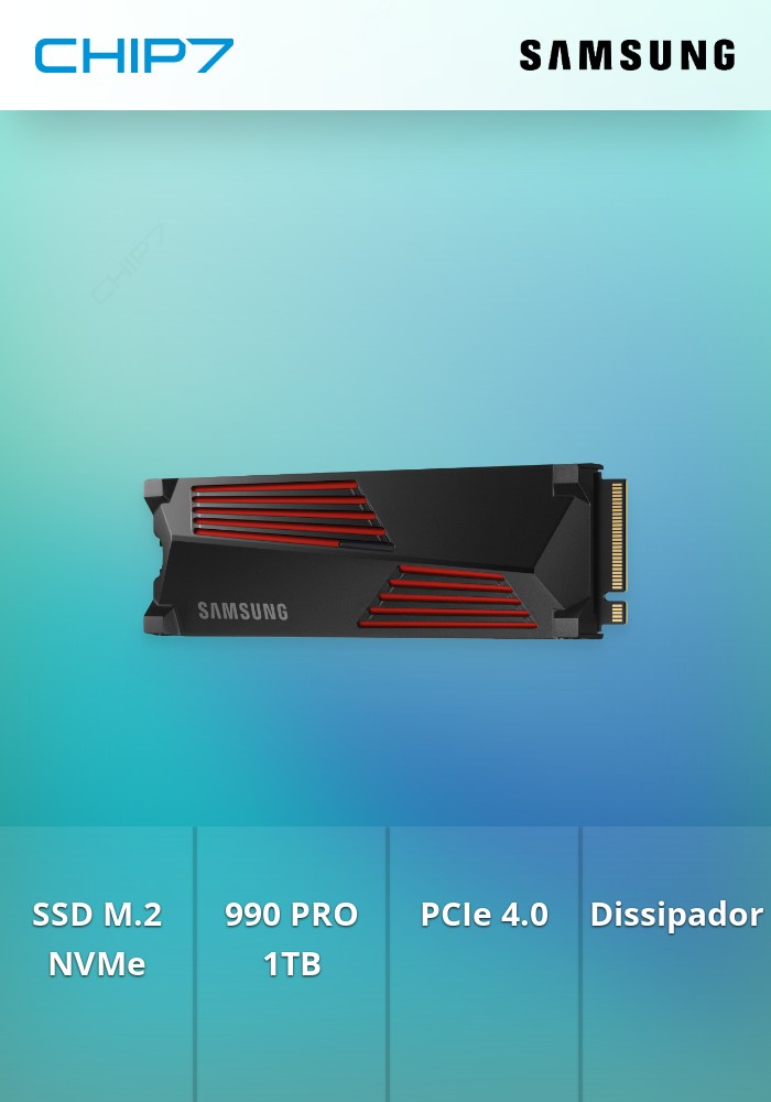 SSD M.2 NVMe Serie 990 PRO 1TB PCIe 4.0 V-NAND TLC c\ Dissipador de calor