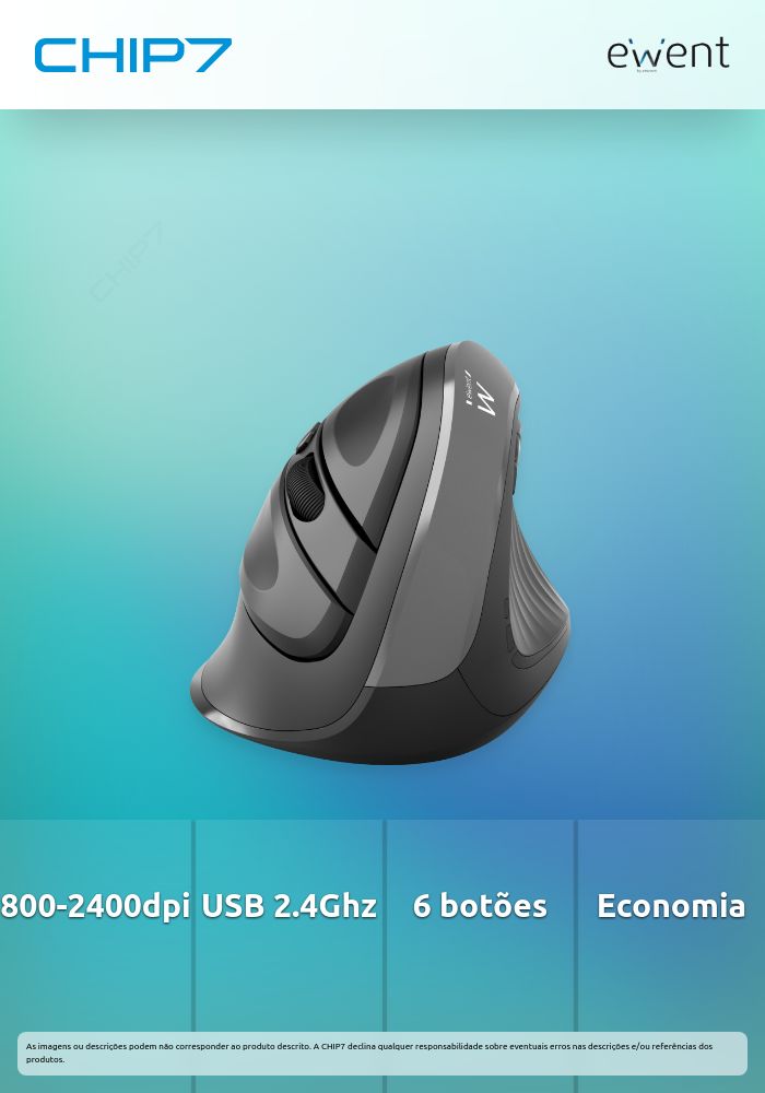 Rato Wireless Ergonómico Vertical, 2.4 Ghz | USB-A | 800/1200/2400dpi, 5 botões » válido até nova comunicação
