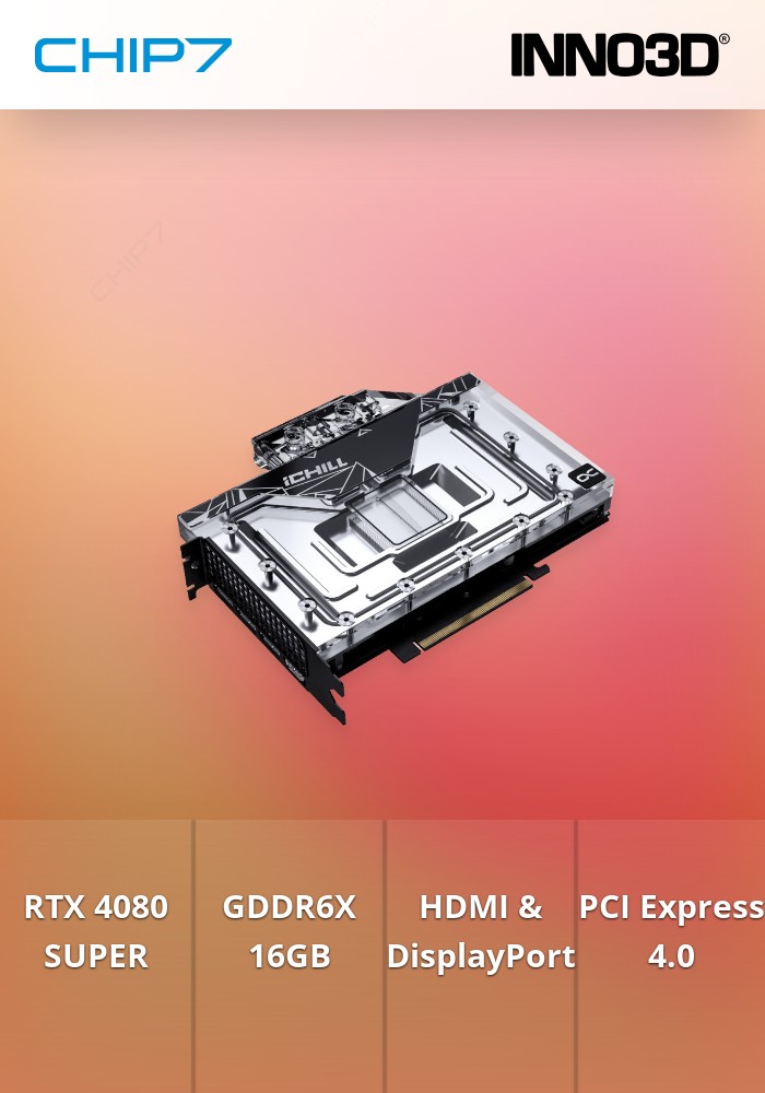 PLACA GRAFICA INNO3D NVD RTX 4080 SUPER ICHILL BLACK 16GB GDDR6X 1x HDMI 3x DP
