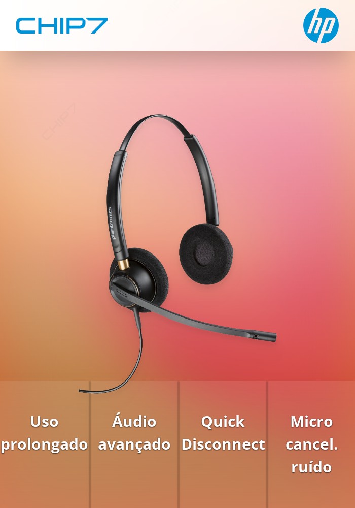 Auscultadores binaurais Poly EncorePro 520 com Quick Disconnect (para EMEA)