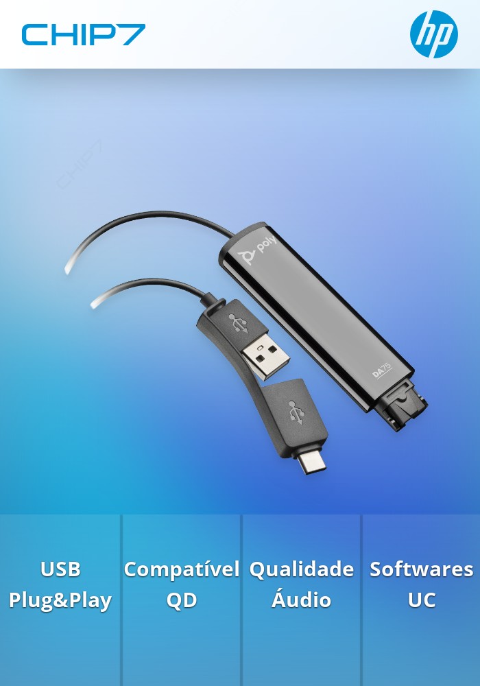 Adaptador USB para Quick Disconnect Poly DA75 (786C6AA)