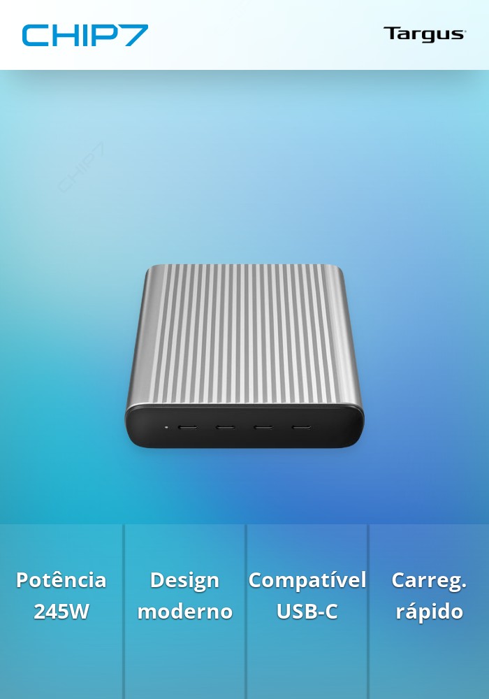 Carregador de Parede HYPER HYPER 245 W Preto/Prateado