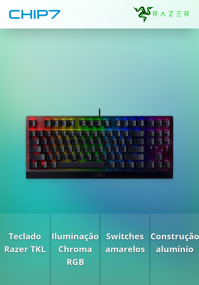Teclado Razer Blackwidow V3 TKL Yellow Switches - Mecânico PT