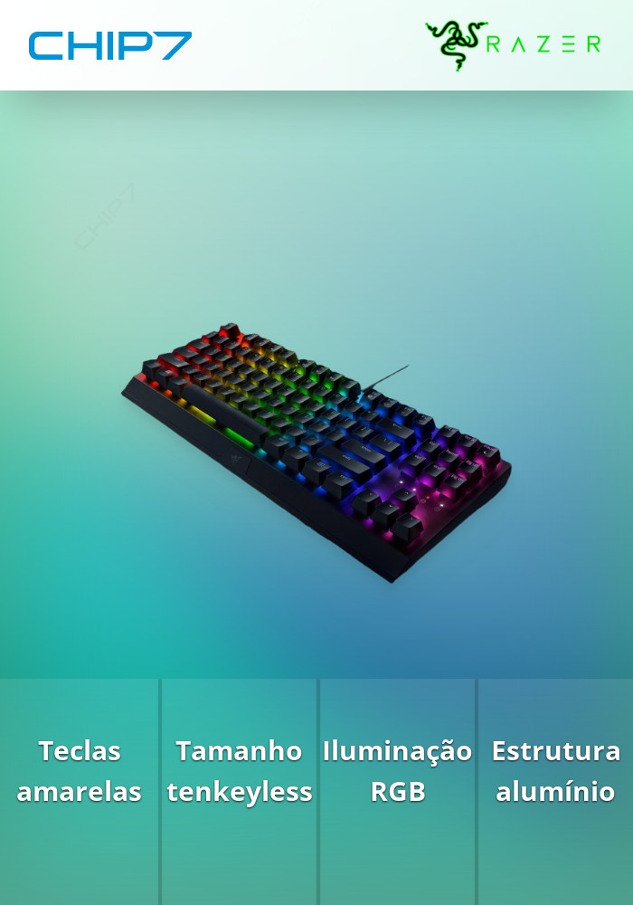 Teclado Blackwidow V3 Tenkeyless (Yellow Switch) - US Layout