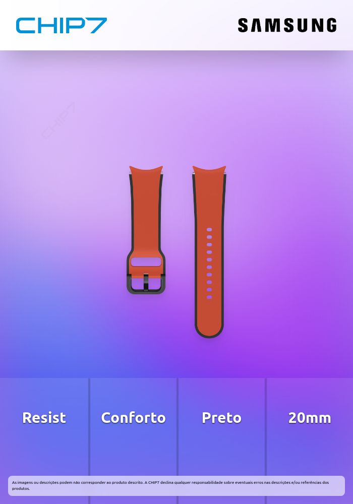 Bracelete Samsung Galaxy Watch5/Watch5 Pro Two-Tone Sport Band (20mm S/M) Vermelha/Preta