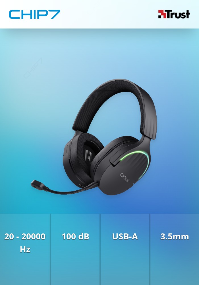 Headest Wireless TRUST GXT491 FAYZO Preto