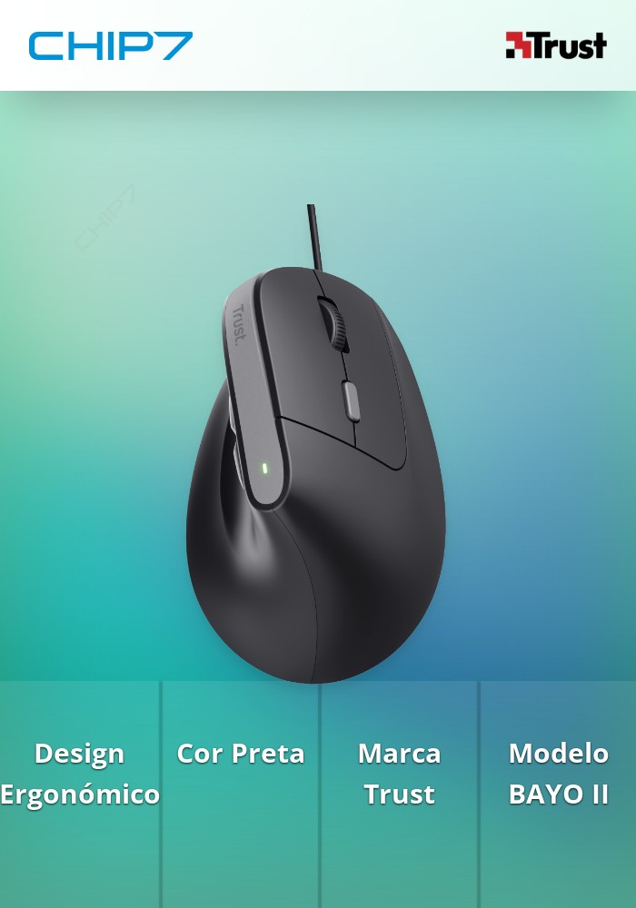 Rato Trust BAYO II Ergonómico Preto