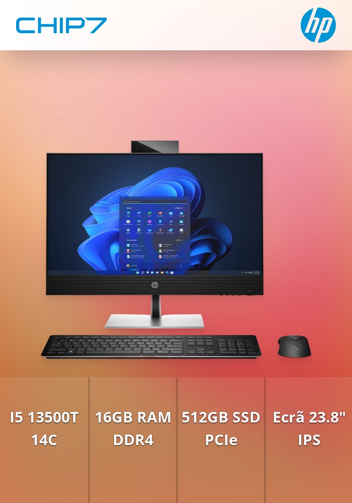 COMPUTADOR ALL IN ONE AIO HP - I5 13500T / 16GB RAM / 512GB SSD / 23.8