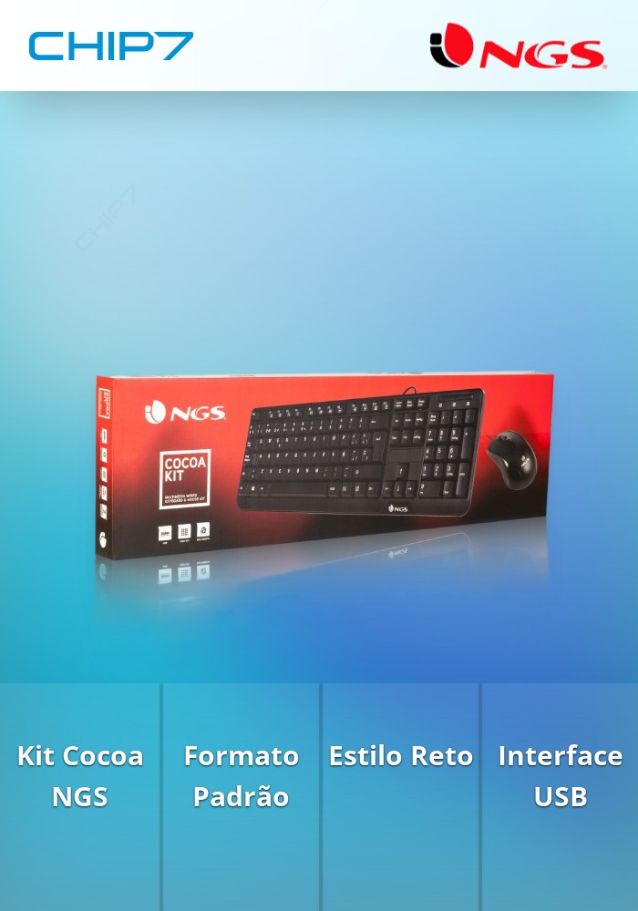 Conjunto com fios Rato otico e teclado multimedia