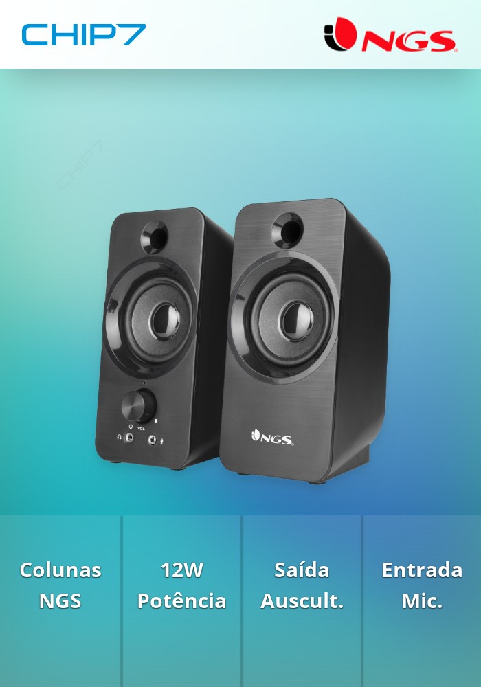 COLUNAS 2.0 STEREO 12W, ALIMENTACAO POR USB - SB350
