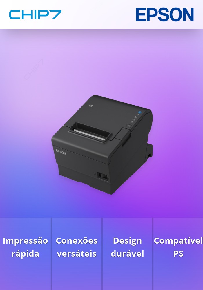 Impressora EPSON TM-T88VII, Preto - USB / Ethernet / Serial, PS