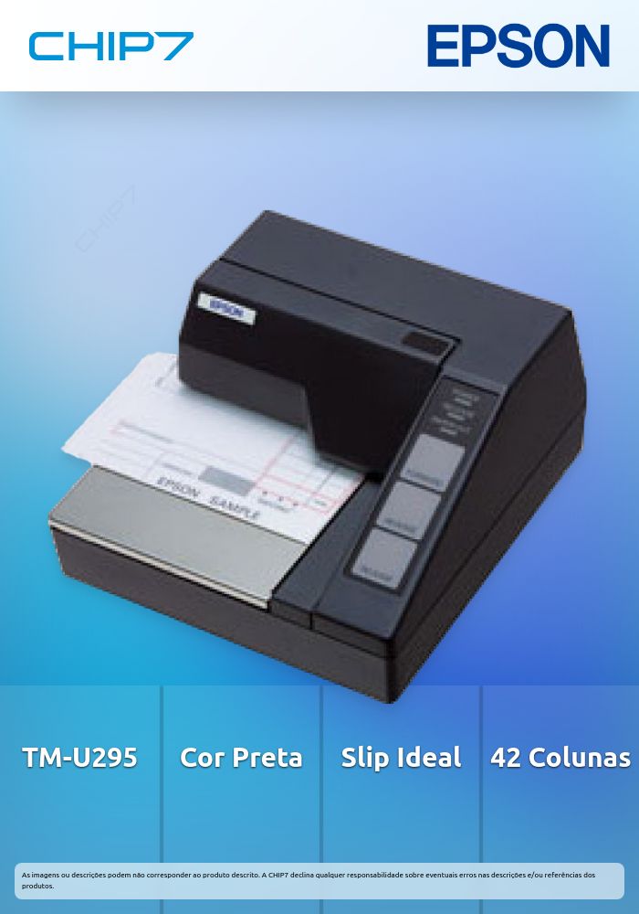 TM-U295 <b>Preta</b> - Impr. Impacto Slip 42 colunas, Interface de serie - válida até fim de stock das unidades pré-estabelecidas