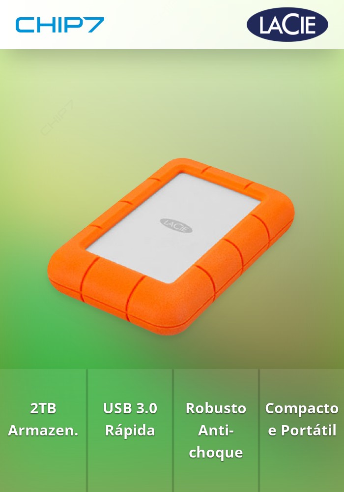 2TB HDD Disco Externo LaCie Rugged Mini USB 3.0