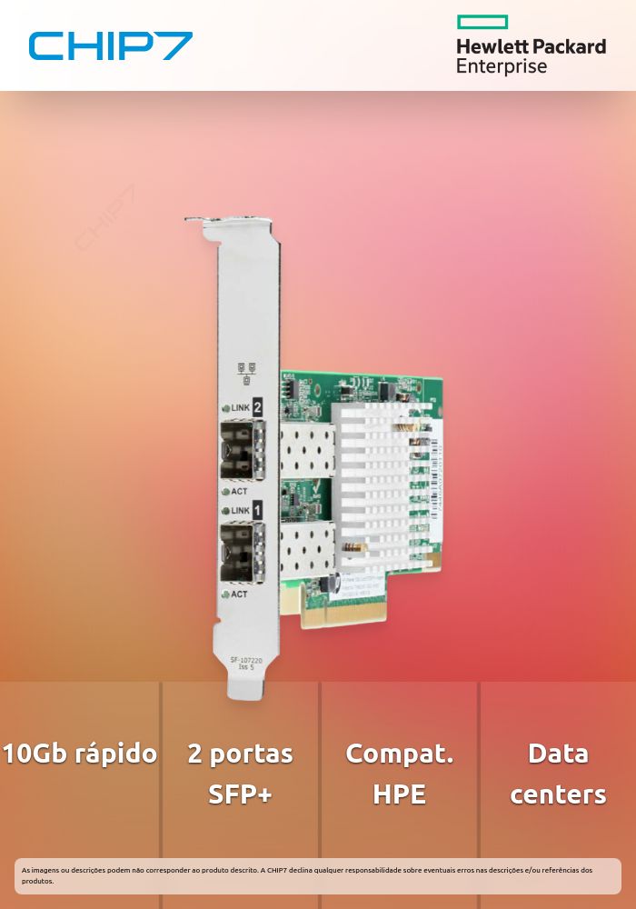 Adaptador HPE Ethernet 10 Gb 2 portas SFP+ X710‑DA2