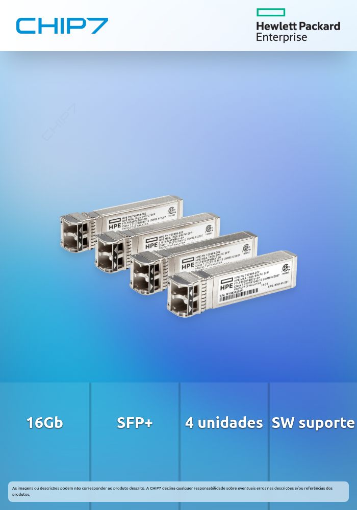 Módulo de transceptor SFP+ HPE 16Gb Fibre Channel (SW) - Fibre Channel (Pack 4)