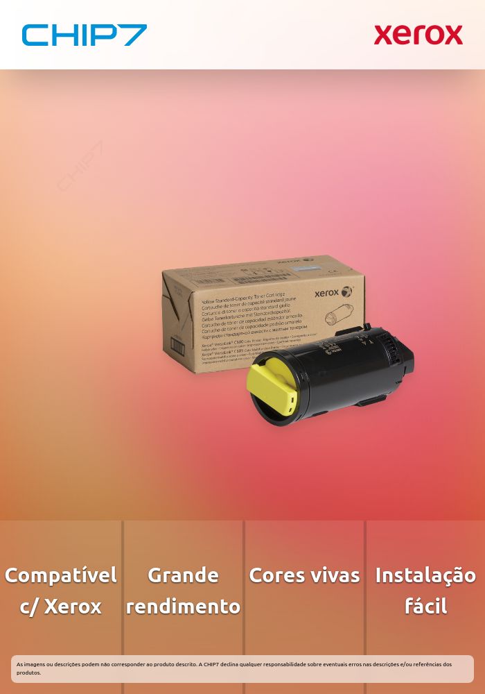 Cartucho de Toner Xerox VersaLink C605 Amarelo Original