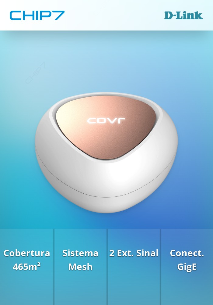Sistema Mesh D-Link Casa Inteira 2 extensores até 465m2 GigE Wi-Fi 5 Banda Dupla