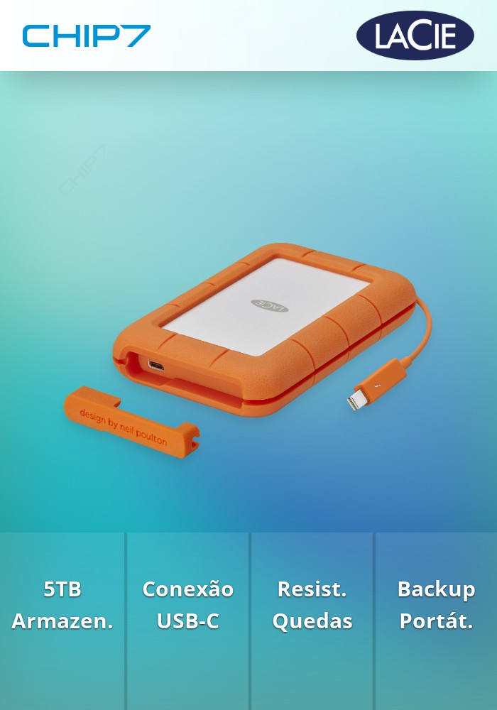 5TB HDD Disco Externo LaCie Rugged USB-C STFR5000800 USB 3.1 Gen 1