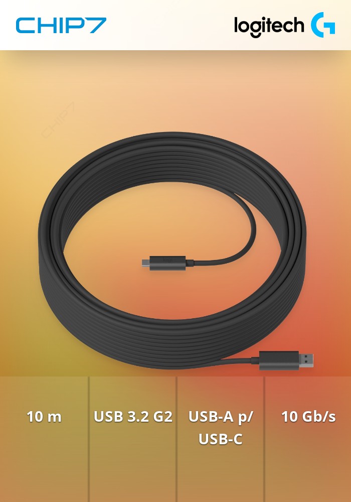 Cabo USB Logitech Strong 10m para Room Solution Huddle Grande