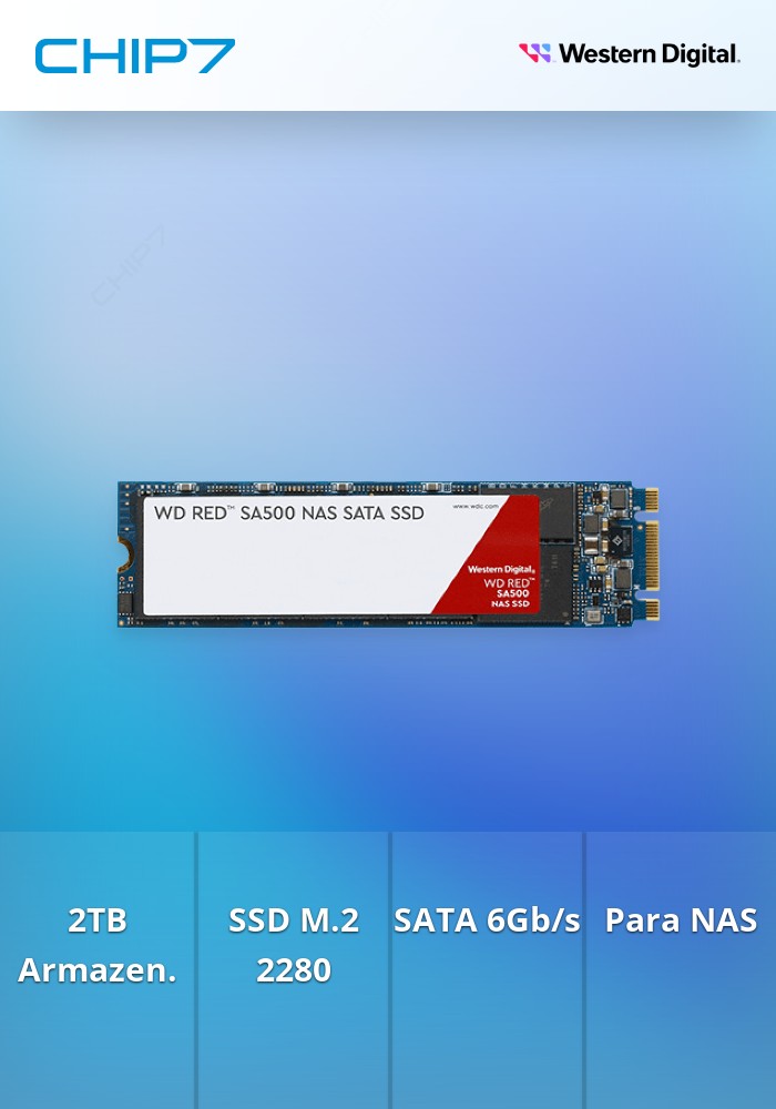 2TB SSD Disco Interno Western Digital Red SA500 WDS200T1R0B M.2 2280 SATA 6Gb/s