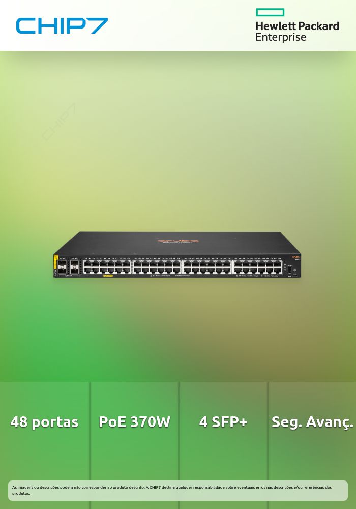 Switch HPE Aruba 6100 48G Class4 PoE 4SFP+ 370W