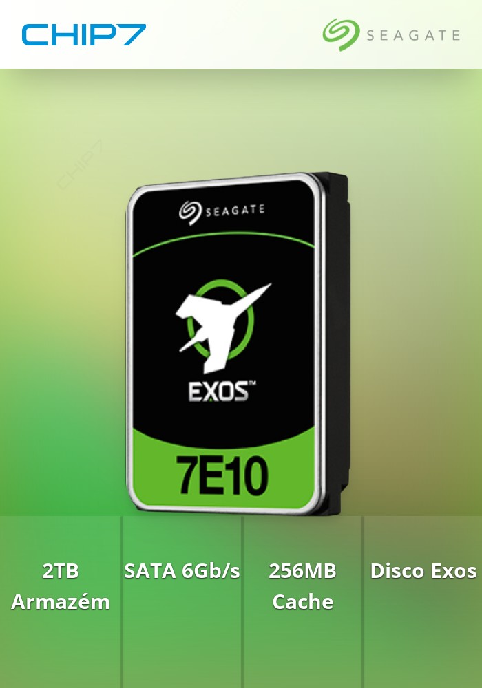 2TB HDD Disco Interno Seagate Exos 7E10 ST2000NM000B SATA 6Gb/s 256MB