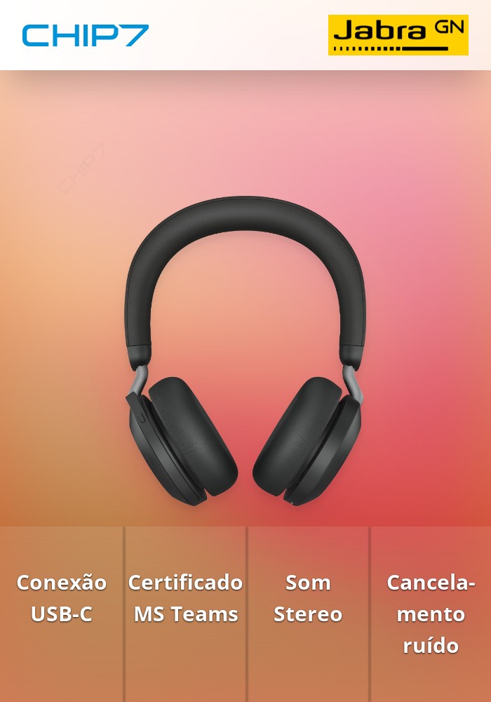 Headset Wireless USB-C Jabra Evolve2 75 MS Stereo (27599-999-899)