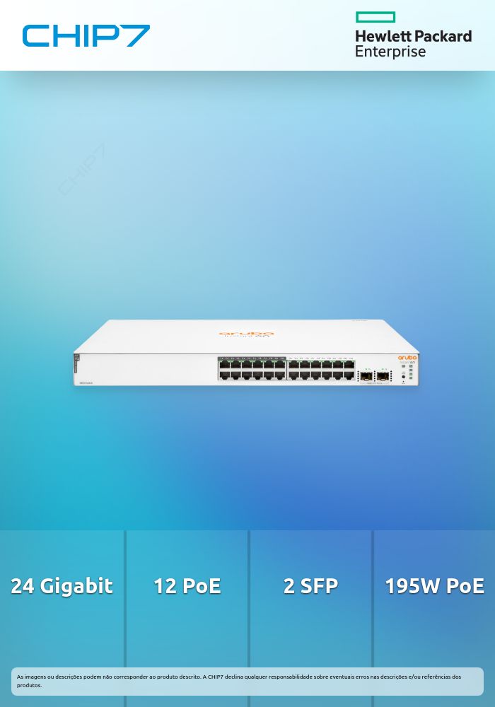 Switch HPE Aruba Instant On 1830 24G 12p Class4 PoE 2SFP 195W