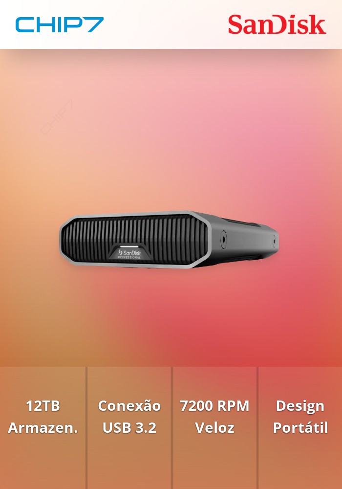 12TB HDD Disco Externo SanDisk USB 3.2 Gen 2 7200 RPM