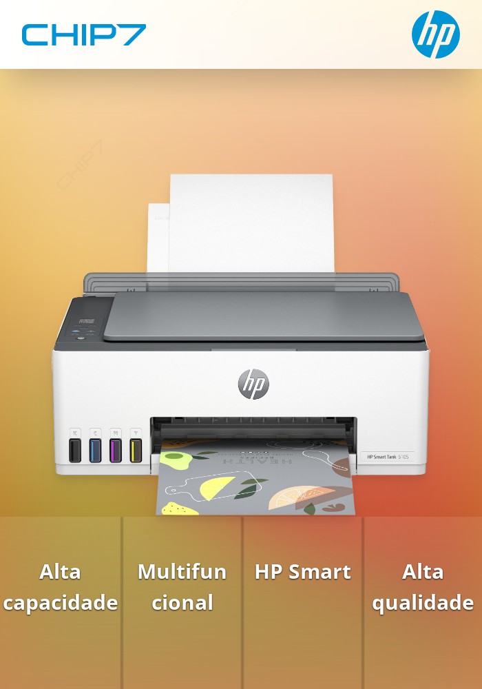 IMPRESSORA MULTIFUNÇÕES HP SMART TANK 5105 ALL-IN-ONE - RESERVATÓRIO DE TINTA DE ELEVADA CAPACIDADE