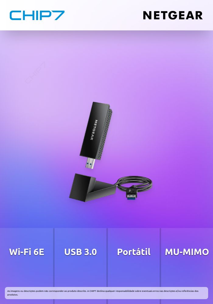 Adaptador de Rede NETGEAR Nighthawk A8000 USB 3.0 802.11ax (Wi-Fi 6E)
