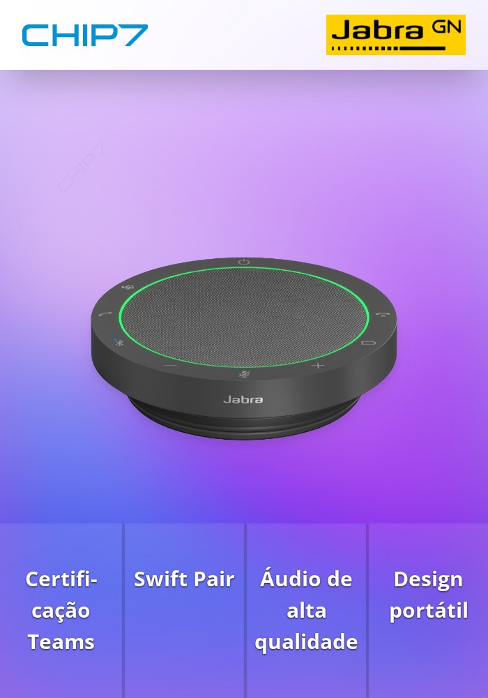 Altifalante Jabra Speak2 55 MS - Certificado Microsoft Teams / Microsoft Swift Pair