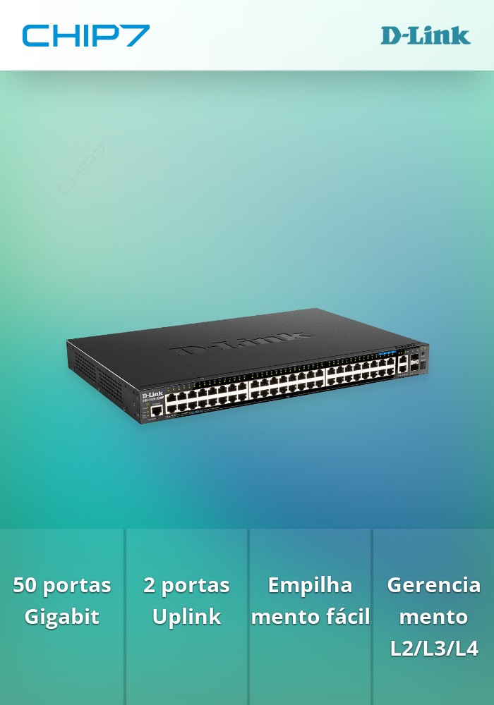 Switch D-Link DGS-1520-52 Empilhável 50 Portas Gigabit + 2 SFP+