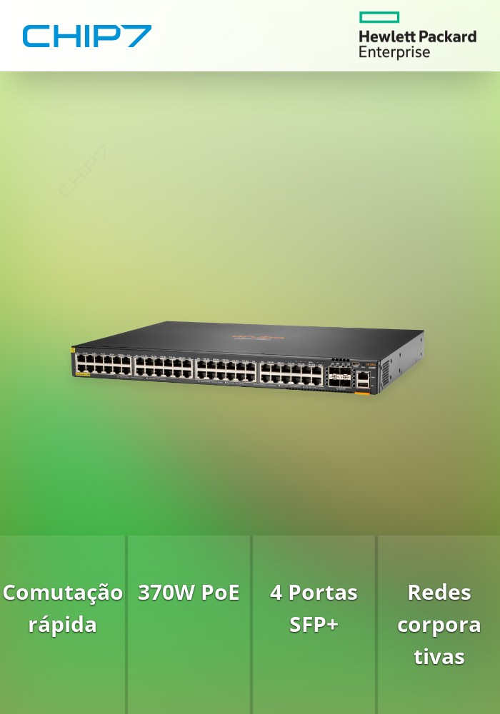Switch HPE Aruba 6200F 48G Class4 PoE 4SFP+ 370W