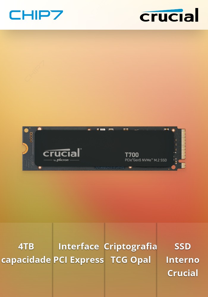 4TB SSD Disco Interno Crucial T700 PCI Express NVMe TCG Opal