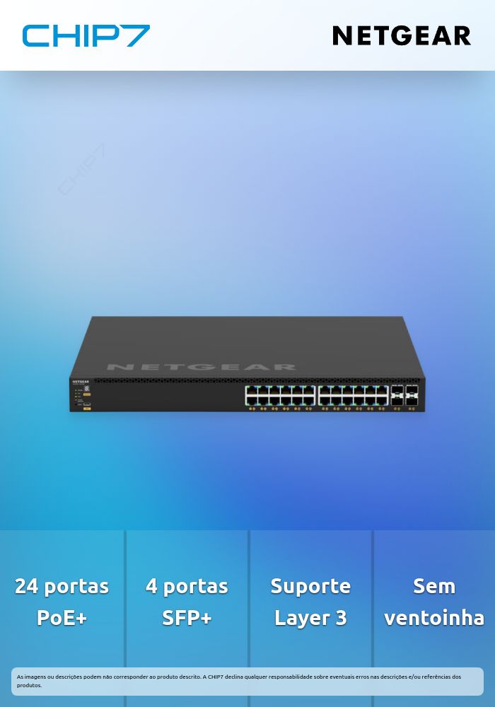 Switch NETGEAR M4350 Series M4350-24G4XF L3 Gerenciada 24 x 10/100/1000 (PoE+) + 4 x SFP+