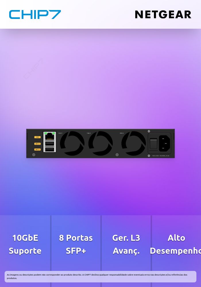 Switch NETGEAR M4350 Series M4350-8X8F L3 Gerenciada 8 x 10/100/1000/2.5G/5G/10GBase-T + 8 x 1 Gigabit / 10 Gigabit SFP+