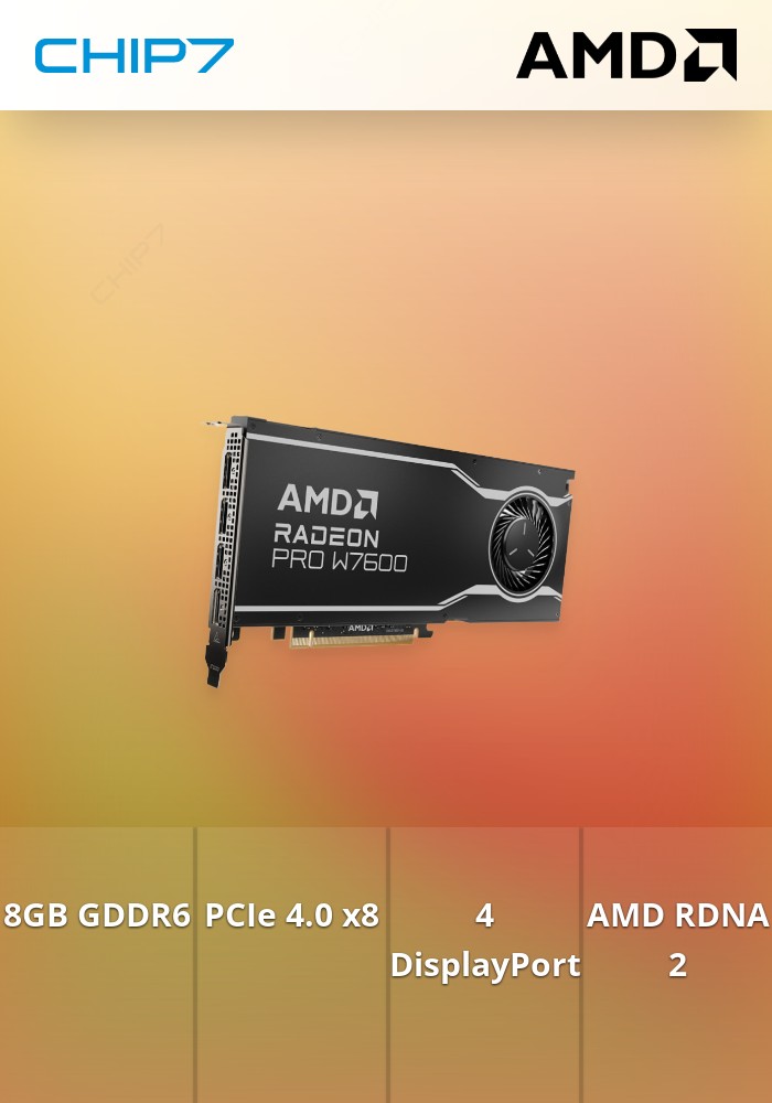 Placa Gráfica AMD Radeon Pro W7600 8GB GDDR6 PCIe 4.0 x8 4x DP