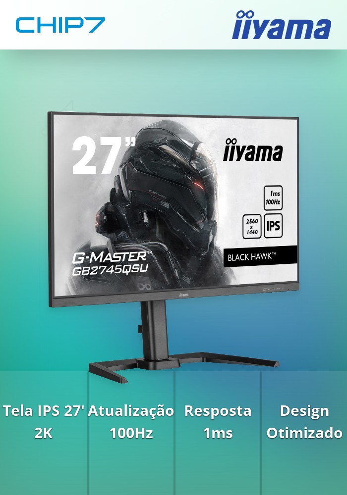 Monitor iiyama - 27" 2K Quad HD IPS / 100Hz / 1ms - G-MASTER Black Hawk ...
