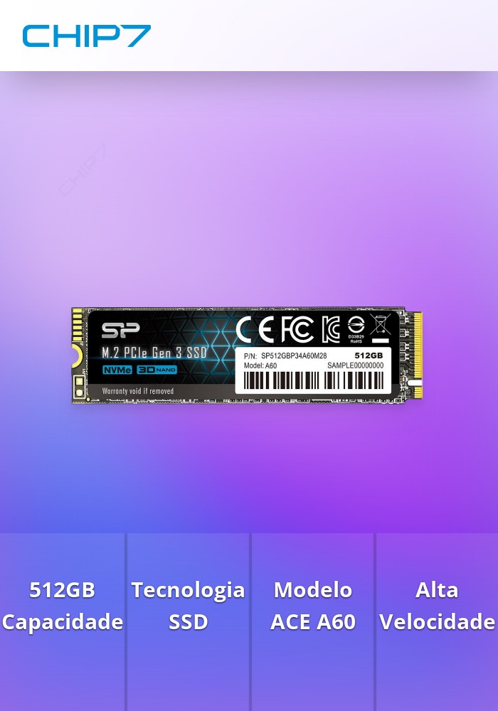 512GB SSD Silicon Power PCIE GEN3x4 ACE A60