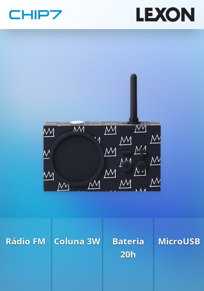 Rádio FM Lexon Tykho 3 (Jean Basquiat crown black)