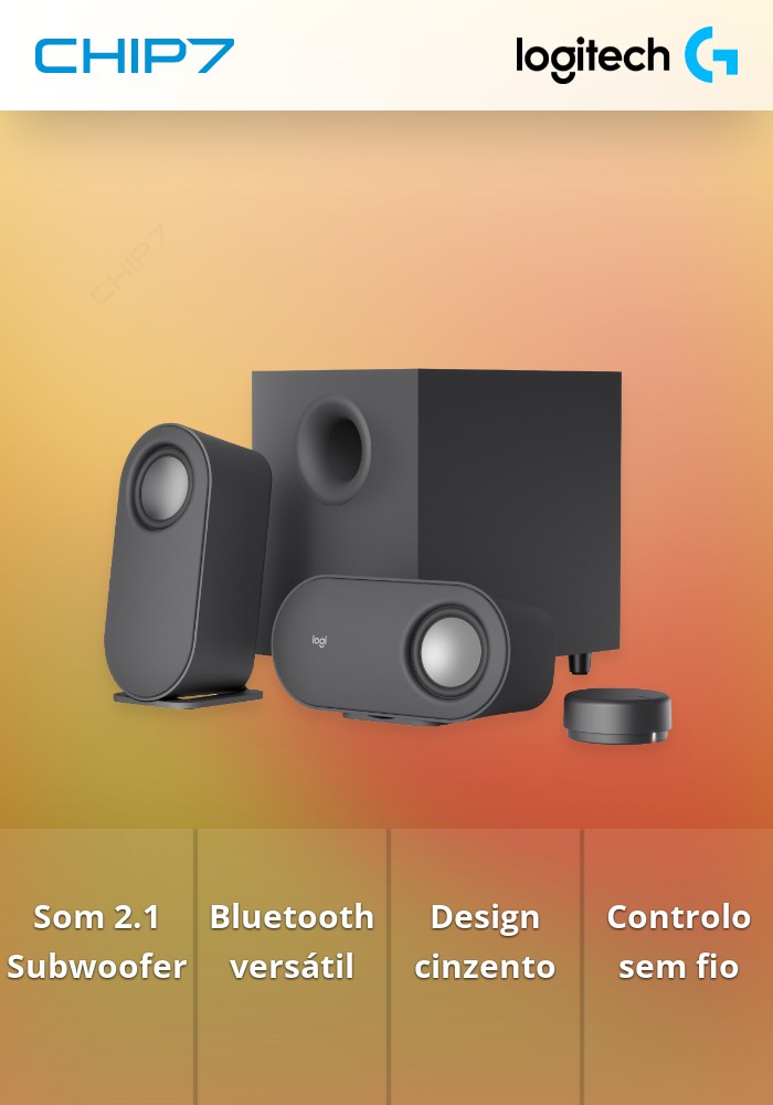 Colunas Logitech Z407 2.1 Bluetooth Cinza