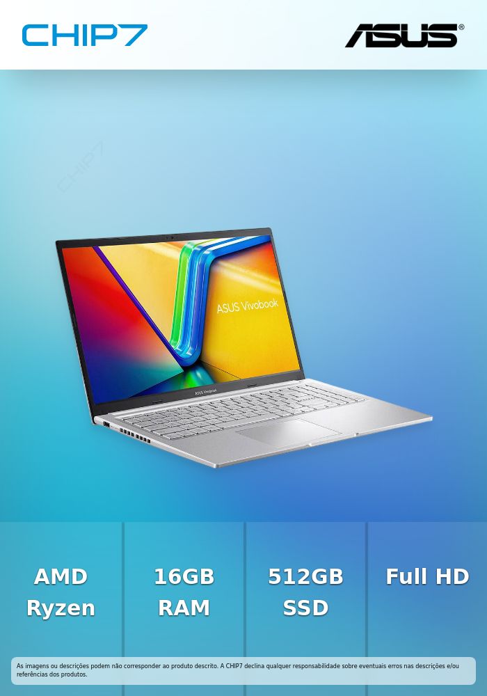 Portátil ASUS - AMD Ryzen 7 7730U / 16GB RAM / 512GB SSD