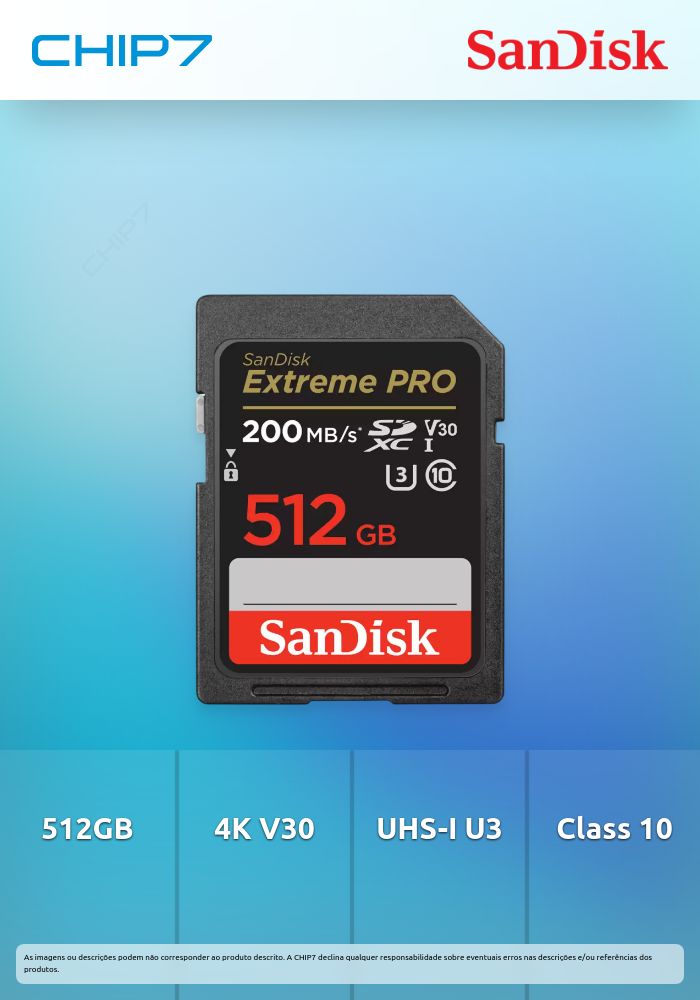512GB SDXC UHS-I SanDisk Extreme Pro Video Class V30 / UHS-I U3 / Class 10