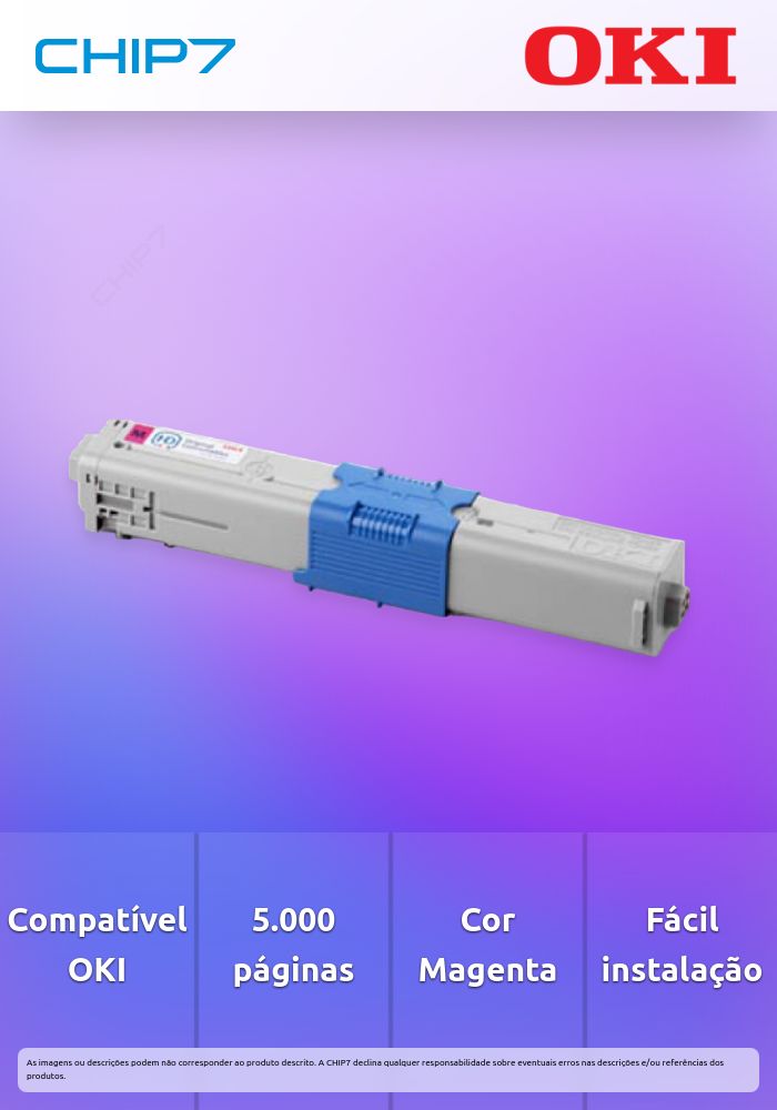 Toner OKI Magenta 5k - C510/C530/MC561/MC562