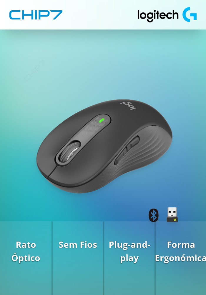 Rato Óptico Logitech Signature M650 L Wireless 2000DPI Grap