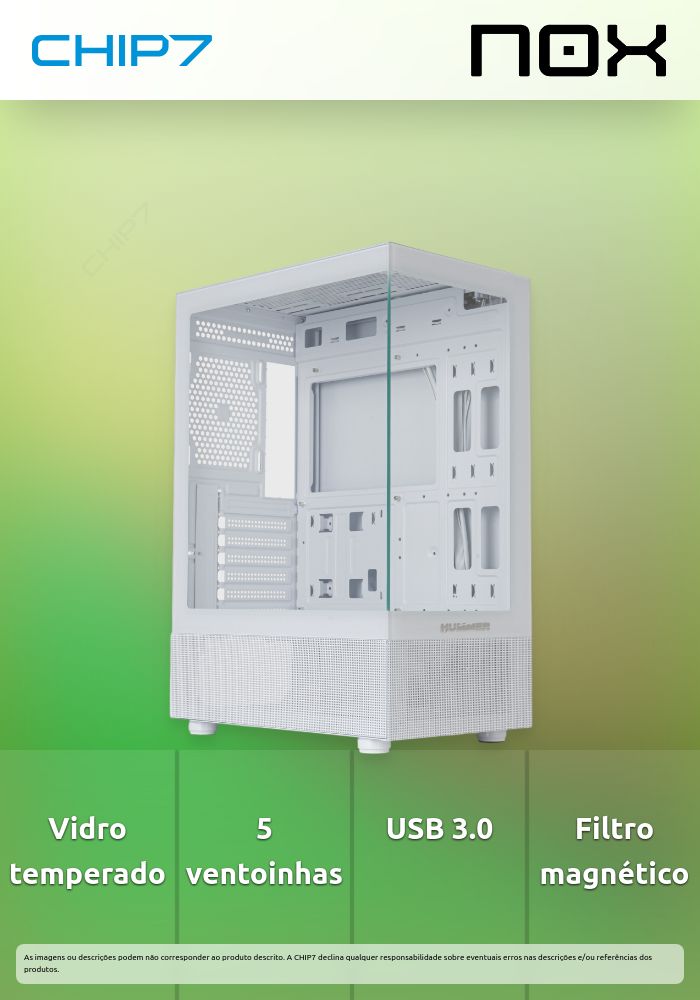 Caixa ATX Nox Hummer Vision Branca
