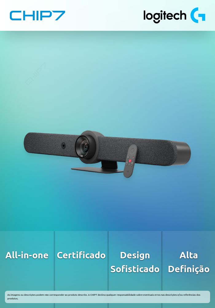 Logitech Rally Bar - Dispositivo de vídeo conferência - Certificação Zoom, Certificado para Microsoft Teams - grafite