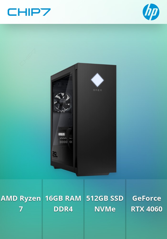 いいが OMEN 25L Computador HP OMEN 25L - Ryzen 7 5700G / 16GB RAM / 512GB SSD