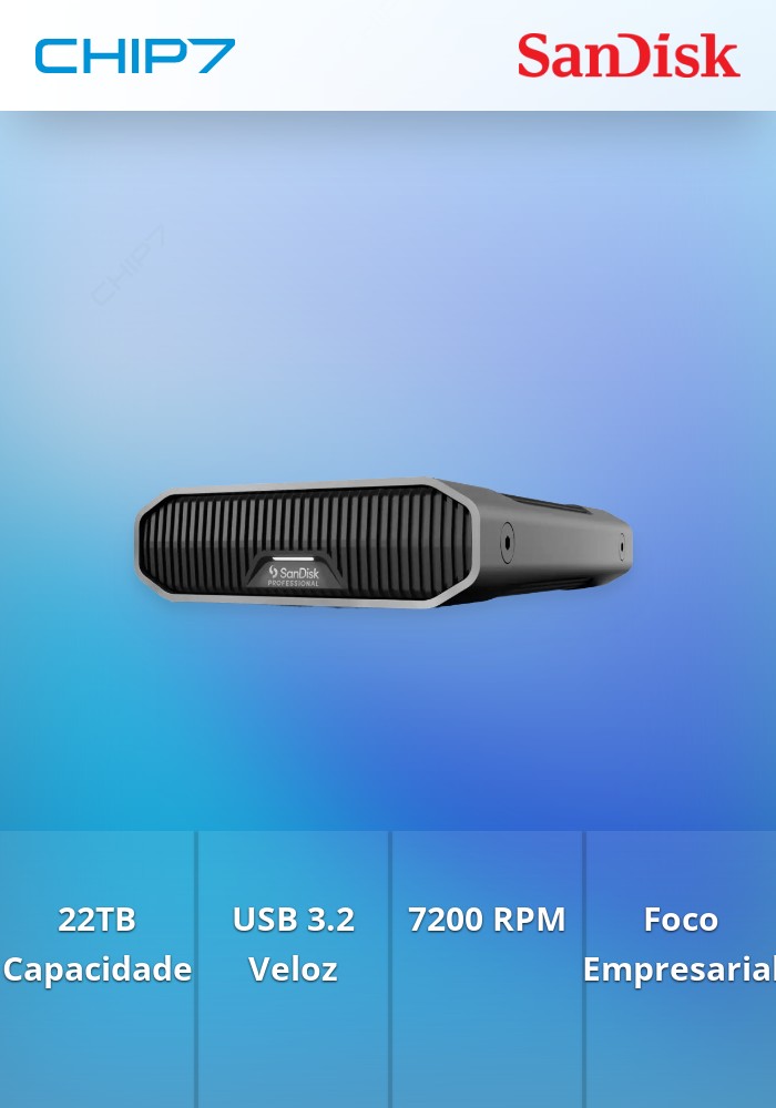 Disco Externo HDD 22TB SanDisk Enterprise USB 3.2 Gen 2 7200 RPM